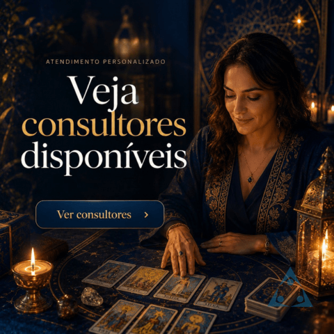 Banner sobre consultores disponíveis com tarot e orientação espiritual
