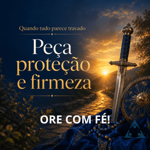 Banner com pedido de proteção e firmeza em oração de Ogum